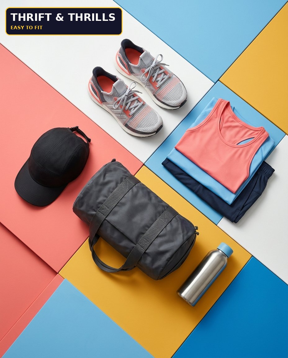 Premium colourful activewear flat lay